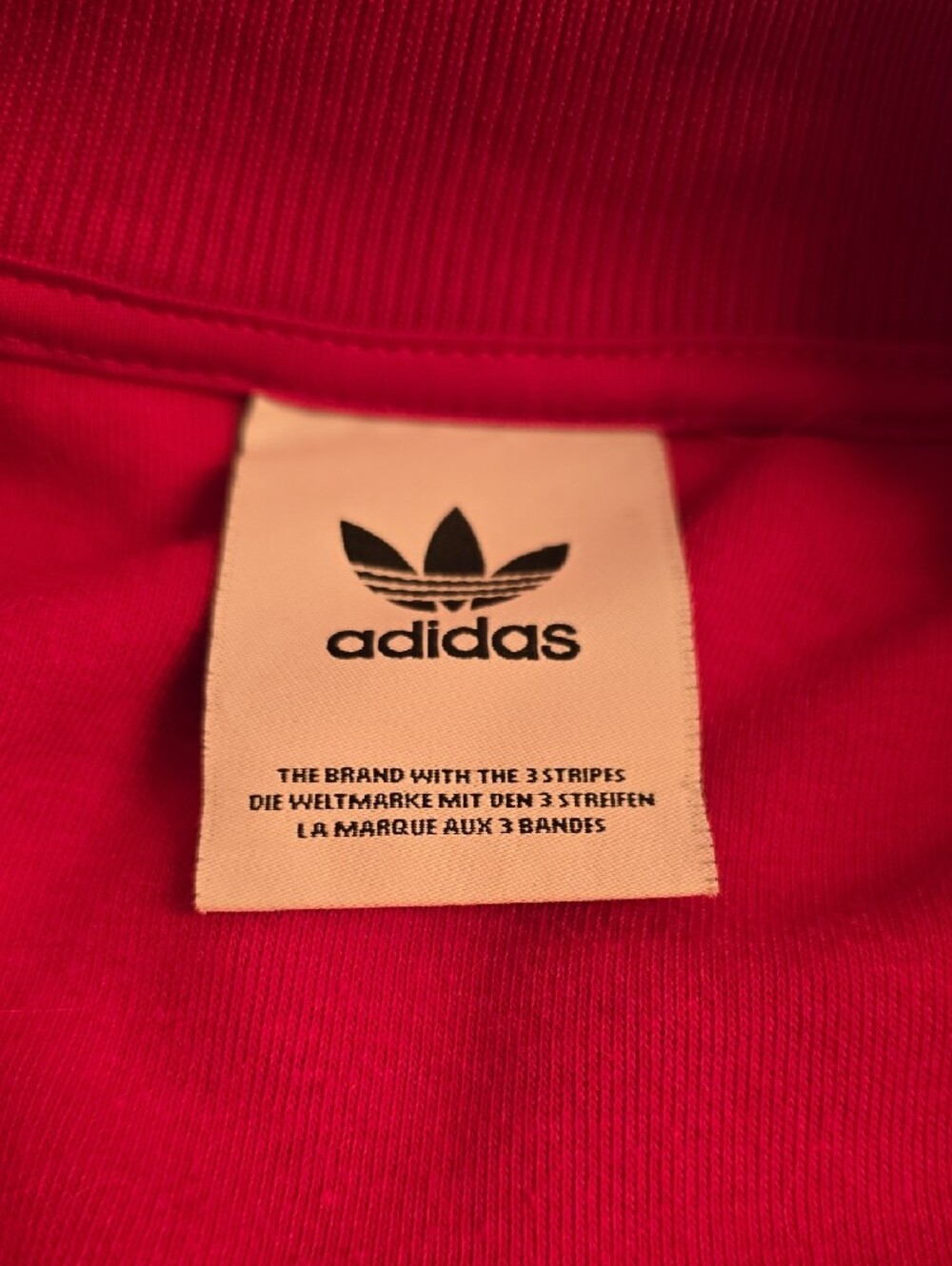 adidas Red Track Jacket with White Stripes - Picture 4 of 4